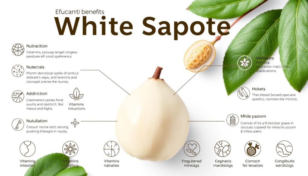 Białe sapote i jego składniki odżywcze przedstawione graficznie Białe sapote i jego składniki odżywcze przedstawione graficznie