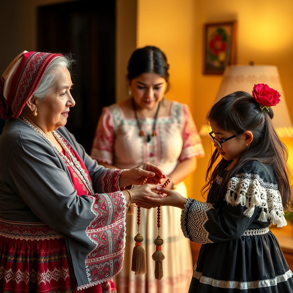 Ceremonia przekazania różańca z modligroszka różańcowego w Meksyku