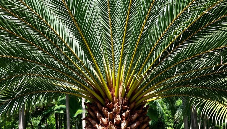 Cykasa (Cycas revoluta) w naturalnym środowisku z charakterystycznym pióropuszem zielonych liści