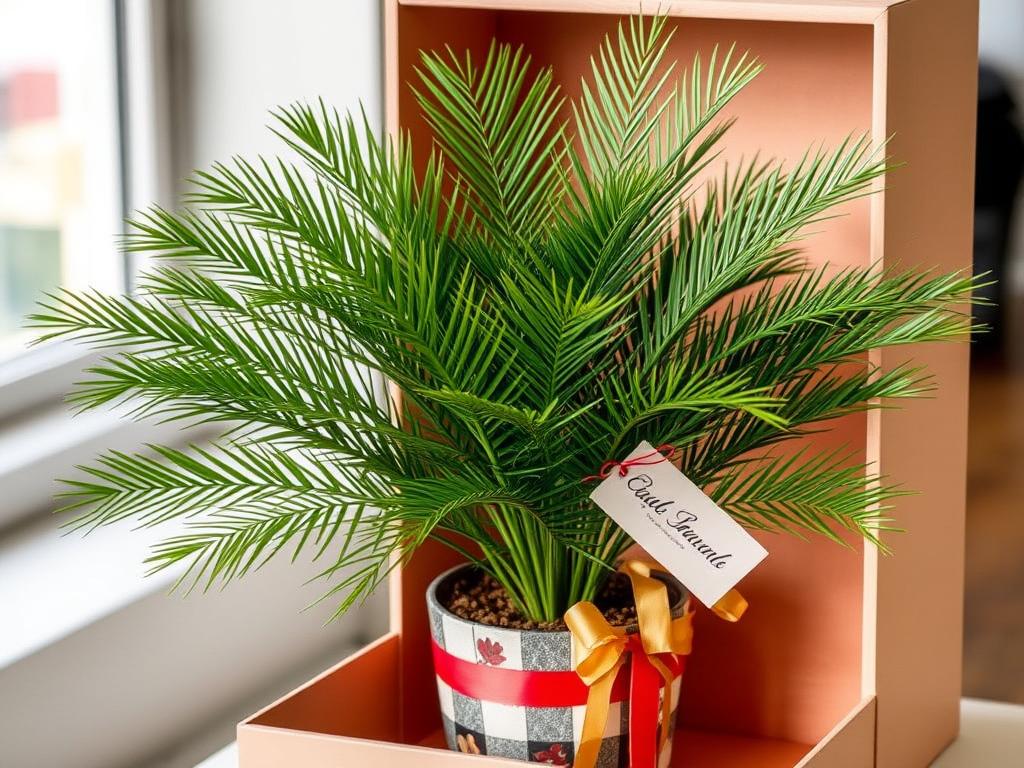 Cykasa jako prezent - elegancko zapakowana roślina