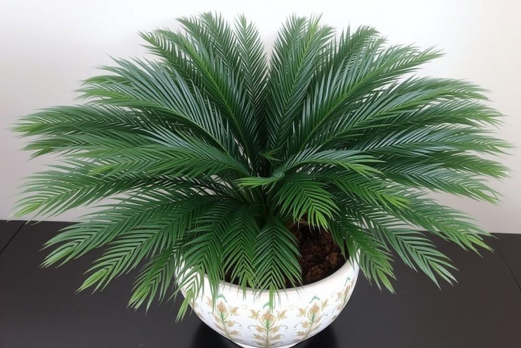 Cykasa po przesadzeniu do nowej, większej doniczki