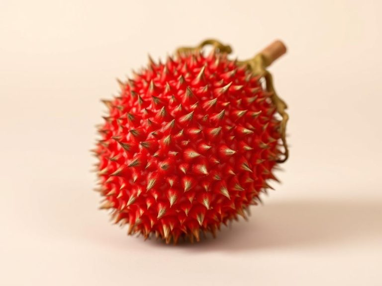 Dojrzały owoc rambutan z charakterystycznymi czerwonymi włoskami na skórce