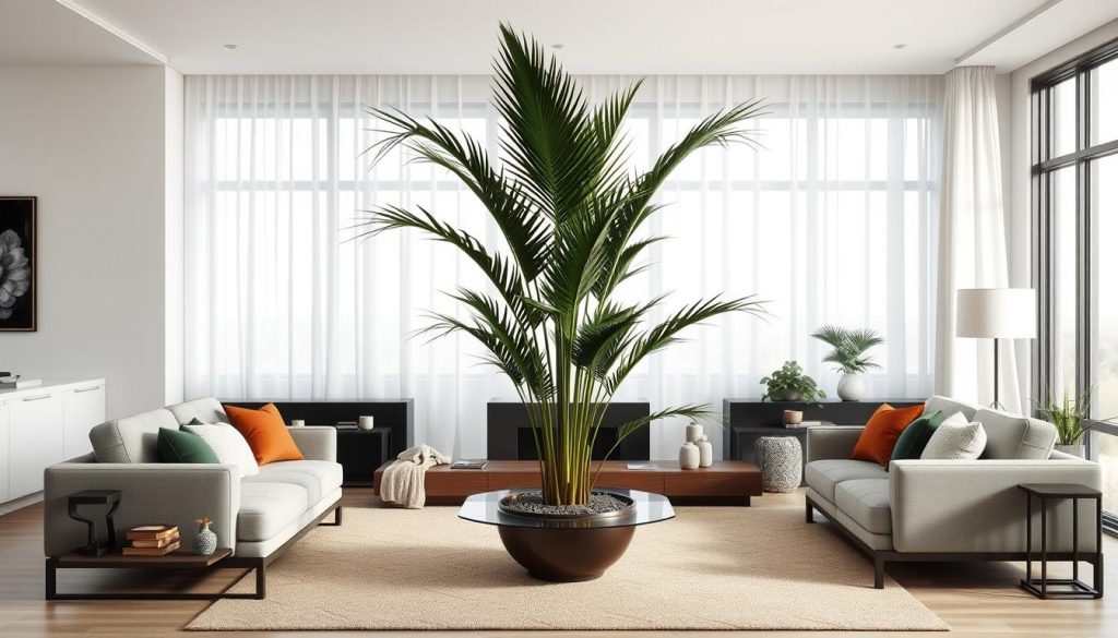 Dorosła palma butelkowa jako efektowna ozdoba nowoczesnego wnętrza