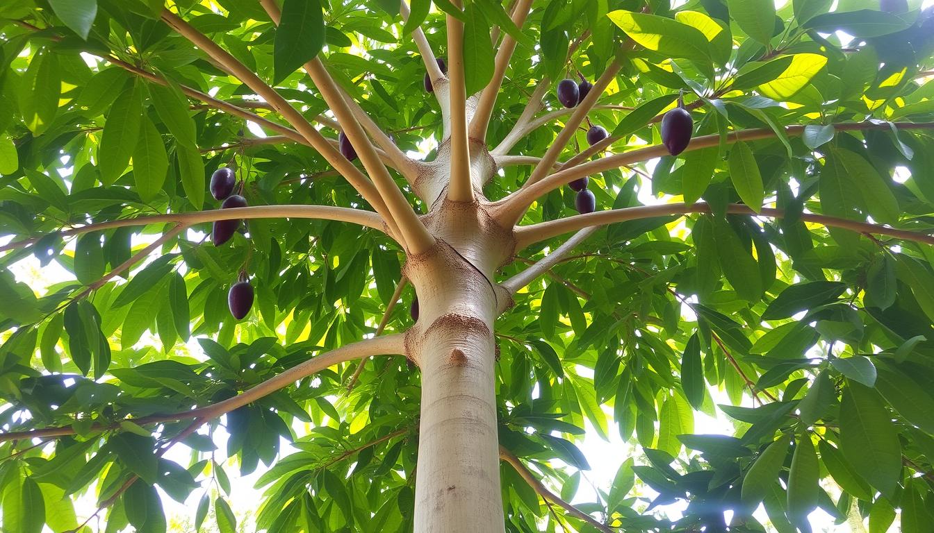 Drzewo Mamey Sapote rosnące w naturalnym środowisku w Ameryce Środkowej