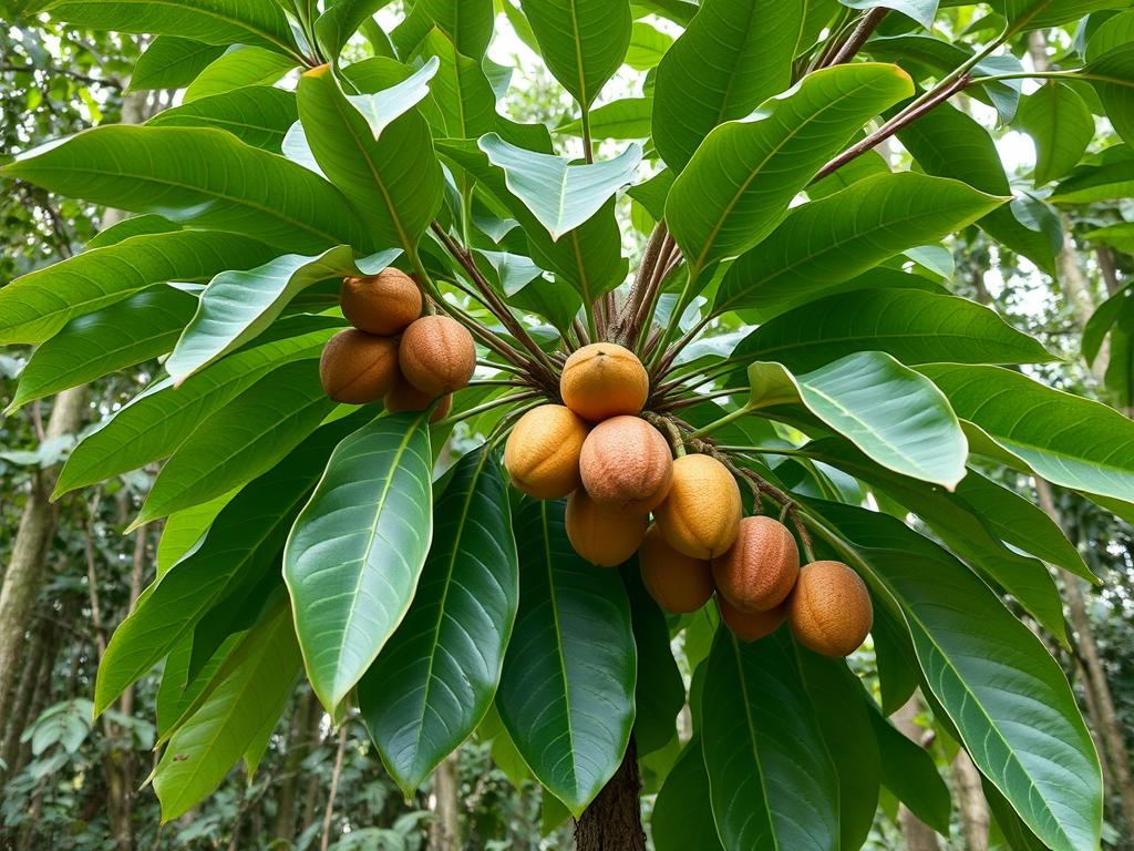 Drzewo kola rosnące w tropikalnym lesie Afryki Zachodniej