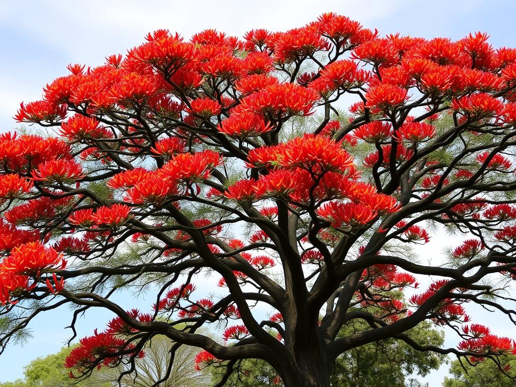 Drzewo koralowe Erythrina caffra z rozłożystą koroną