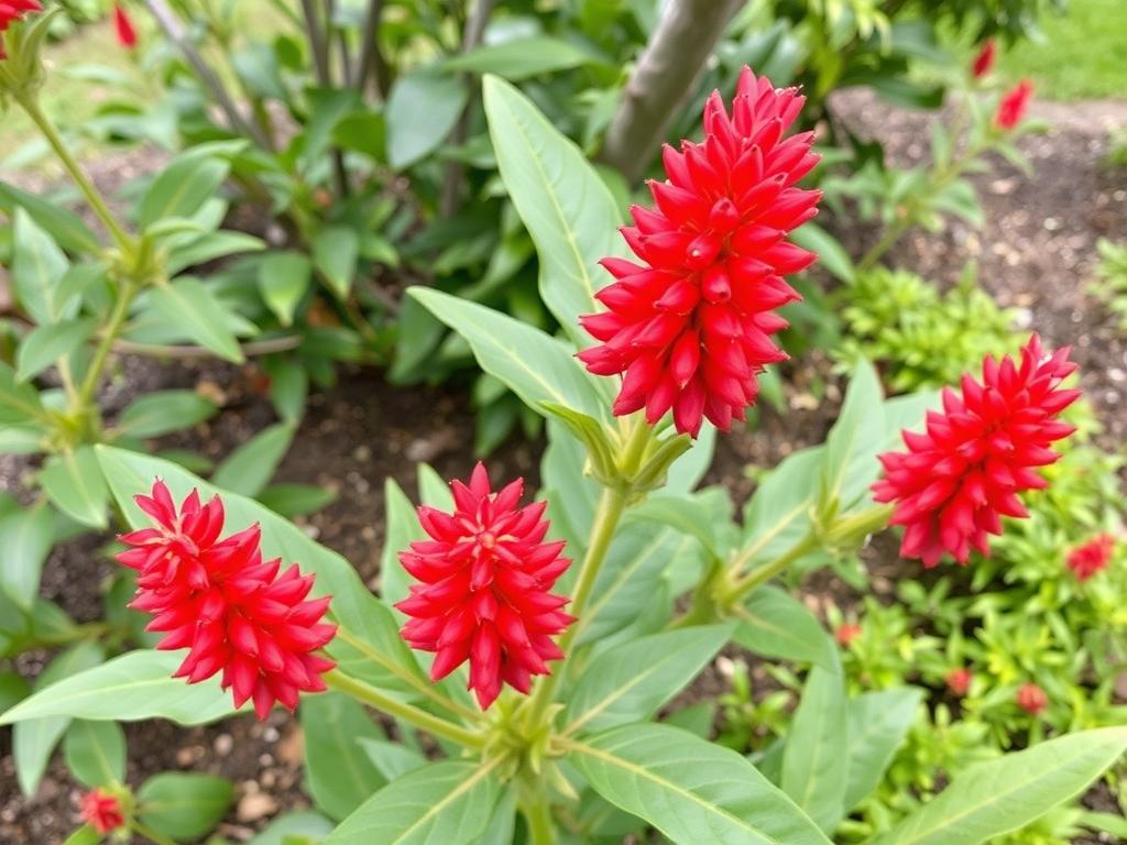 Drzewo koralowe Erythrina crista-galli z charakterystycznymi czerwonymi kwiatami