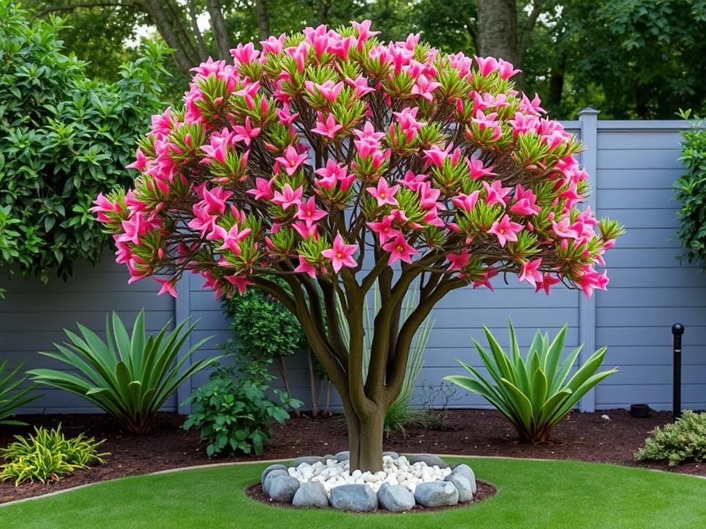 Drzewo koralowe jako element kompozycji ogrodowej