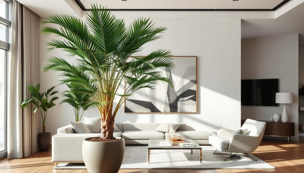 Eleganckie wnętrze z cykasą jako centralnym elementem dekoracyjnym