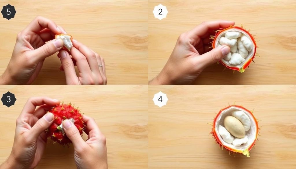 Instrukcja krok po kroku jak obrać i zjeść rambutana Instrukcja krok po kroku jak obrać i zjeść rambutana
