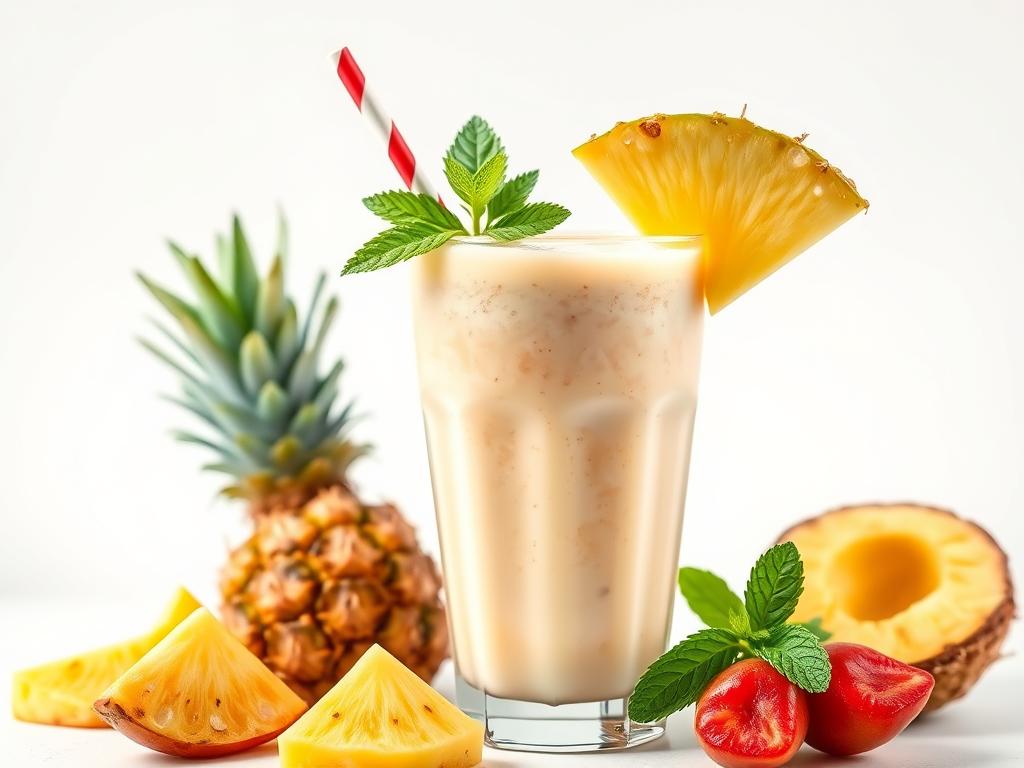 Koktajl z rambutana z dodatkiem innych owoców tropikalnych Koktajl z rambutana z dodatkiem innych owoców tropikalnych