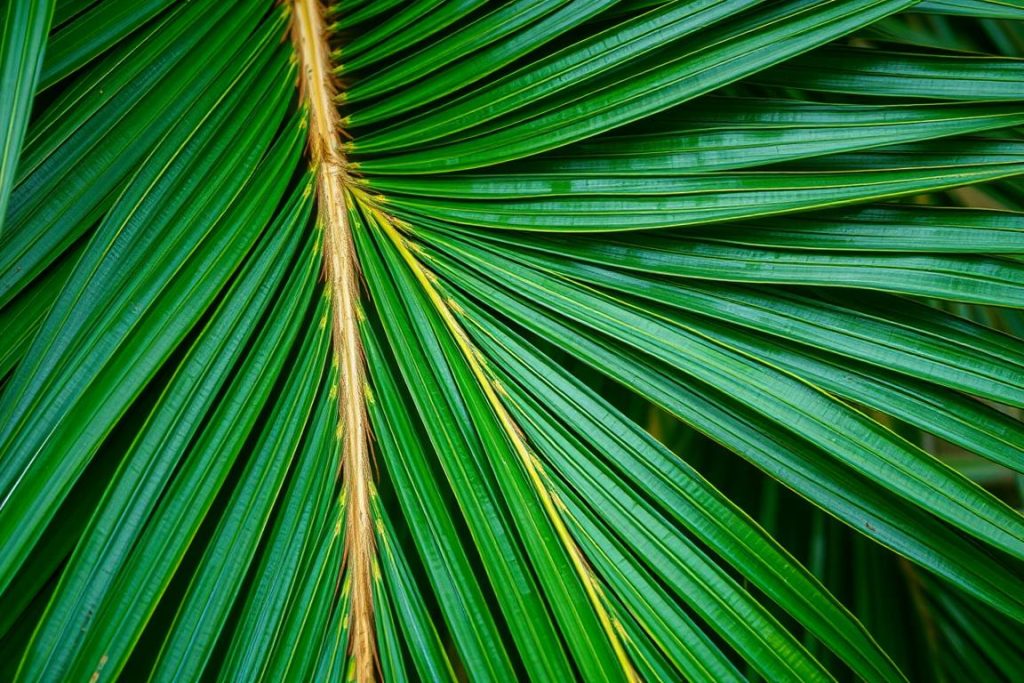 Liście palmy kokosowej z bliska