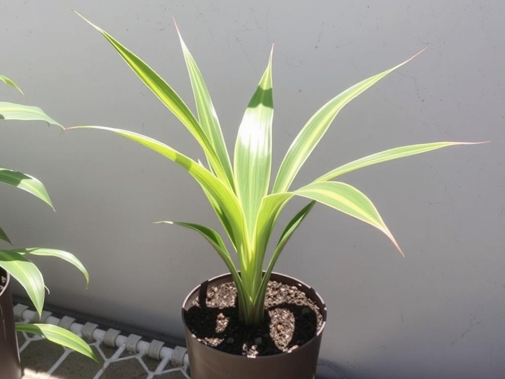 Palma butelkowa po przesadzeniu w odpowiednim miejscu