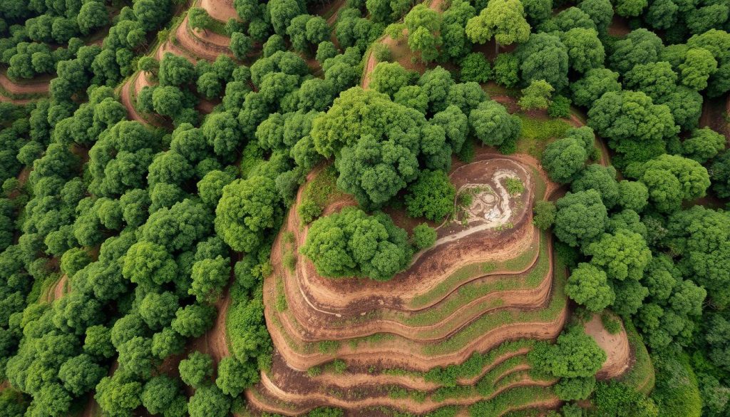 Plantacja Pongamia Pinnata pochłaniająca dwutlenek węgla i zapobiegająca erozji gleby Plantacja Pongamia Pinnata pochłaniająca dwutlenek węgla i zapobiegająca erozji gleby