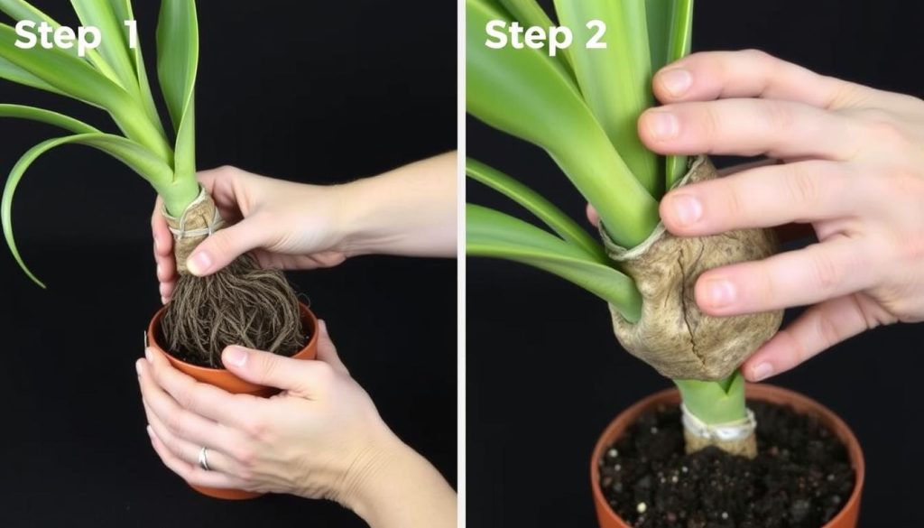 Proces przesadzania palmy butelkowej krok po kroku