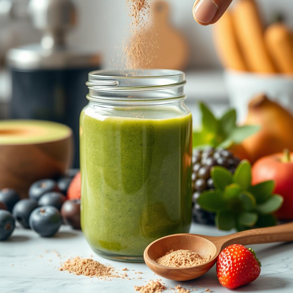 Proszek z guarany dodawany do smoothie Proszek z guarany dodawany do smoothie