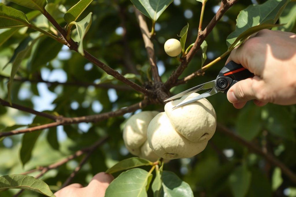 Przycinanie młodego drzewka białego sapote Przycinanie młodego drzewka białego sapote