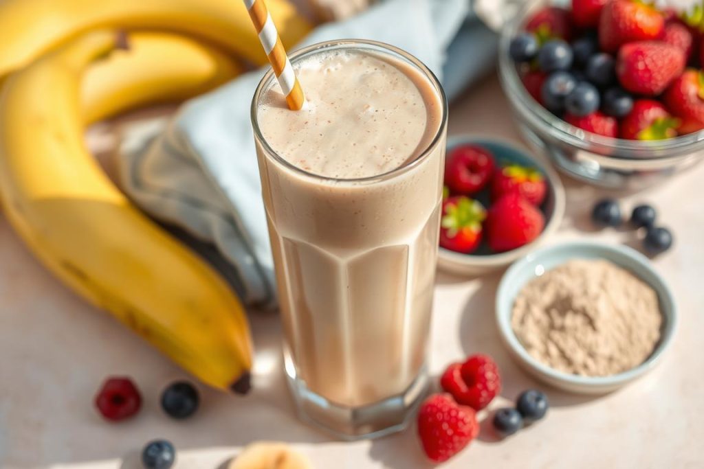 Smoothie z Cupuaçu w szklance z rurką Smoothie z Cupuaçu w szklance z rurką