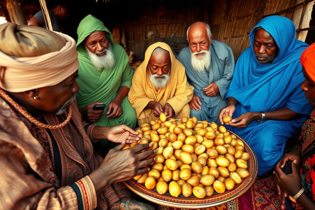 Tradycyjna ceremonia z użyciem orzechów kola w Afryce Zachodniej