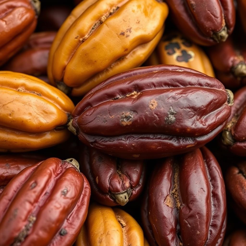 Ziarna kakaowca podczas procesu fermentacji